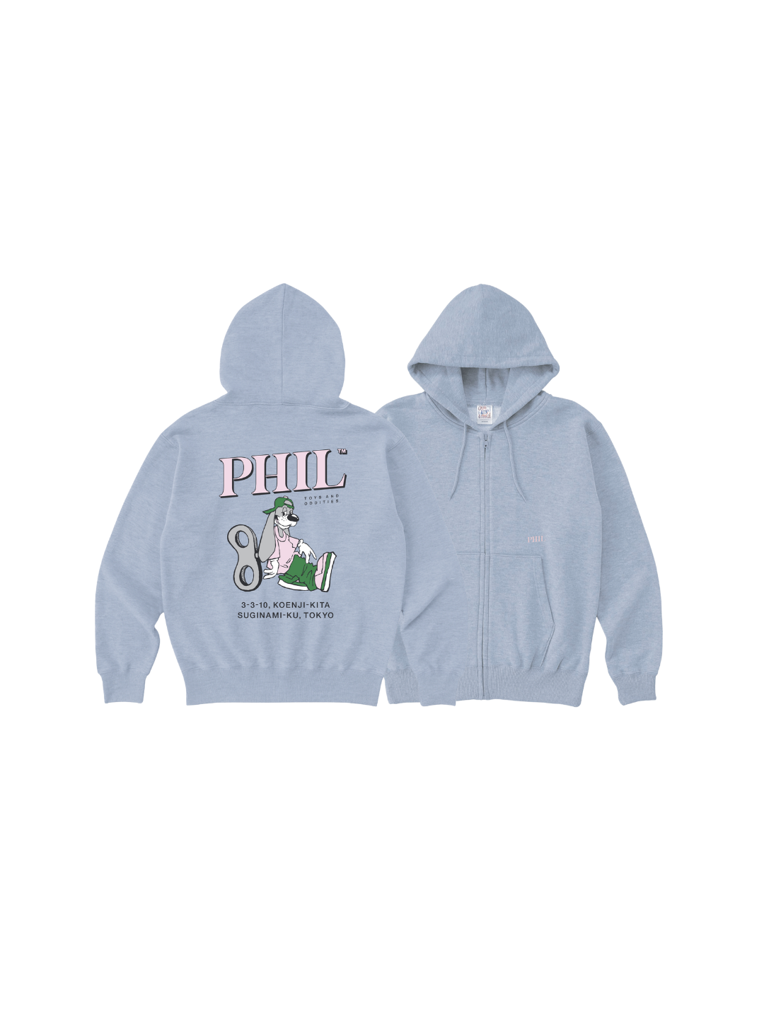 PHIL ZIP UP HOODIE・GRAY