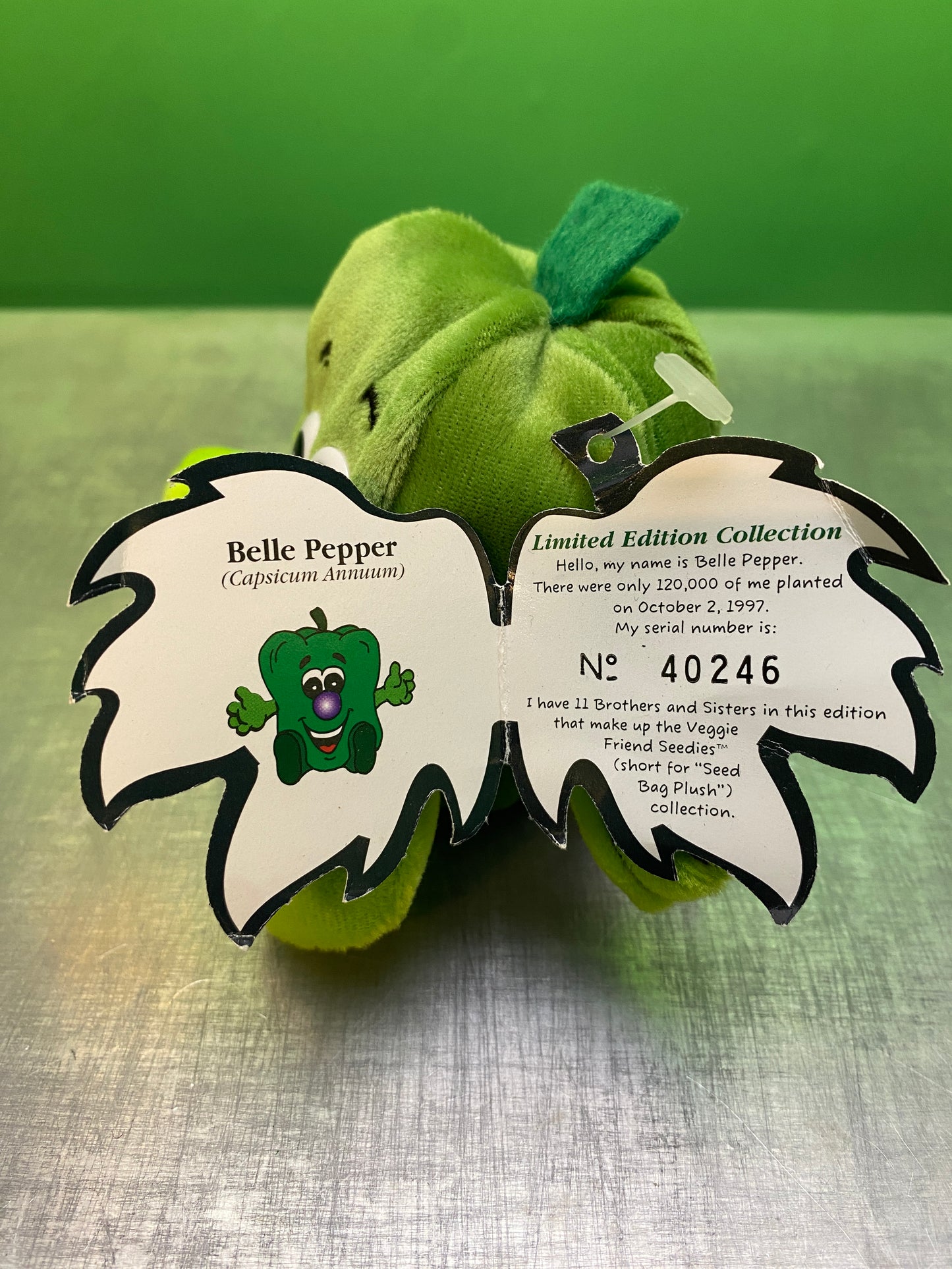 1990's・Veggie Friend Seedies・Belle Pepper・Beanbag Plush / ベジフレンズ・ピーマン・ぬいぐるみ