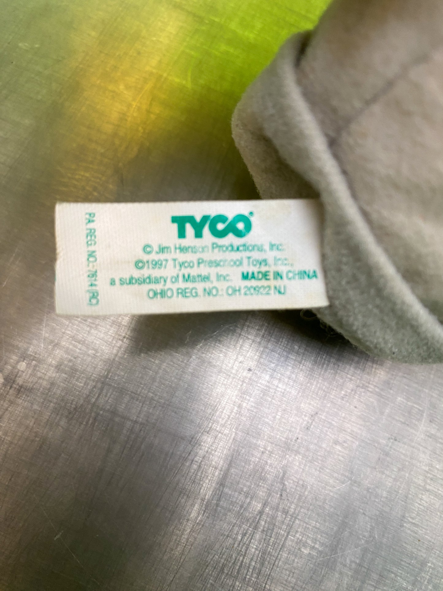 TYCO・SESAME STREET・Beans Plush / セサミストリート・オスカー・ぬいぐるみ