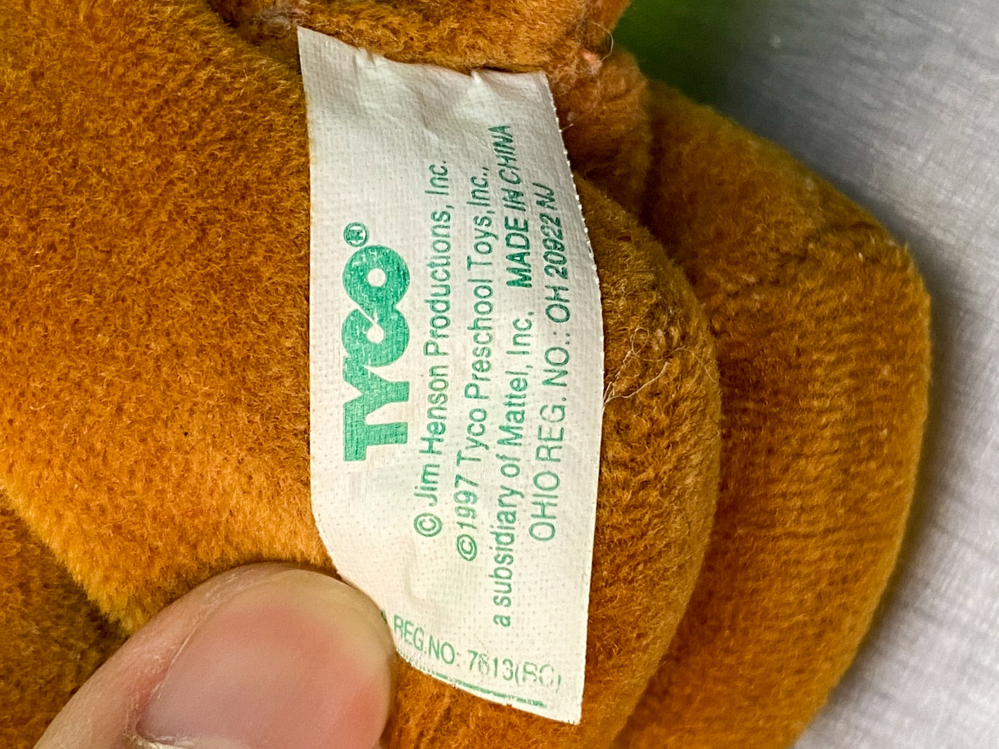 TYCO・SESAME STREET・Beans Plush / セサミストリート・スナッフィー・ぬいぐるみ