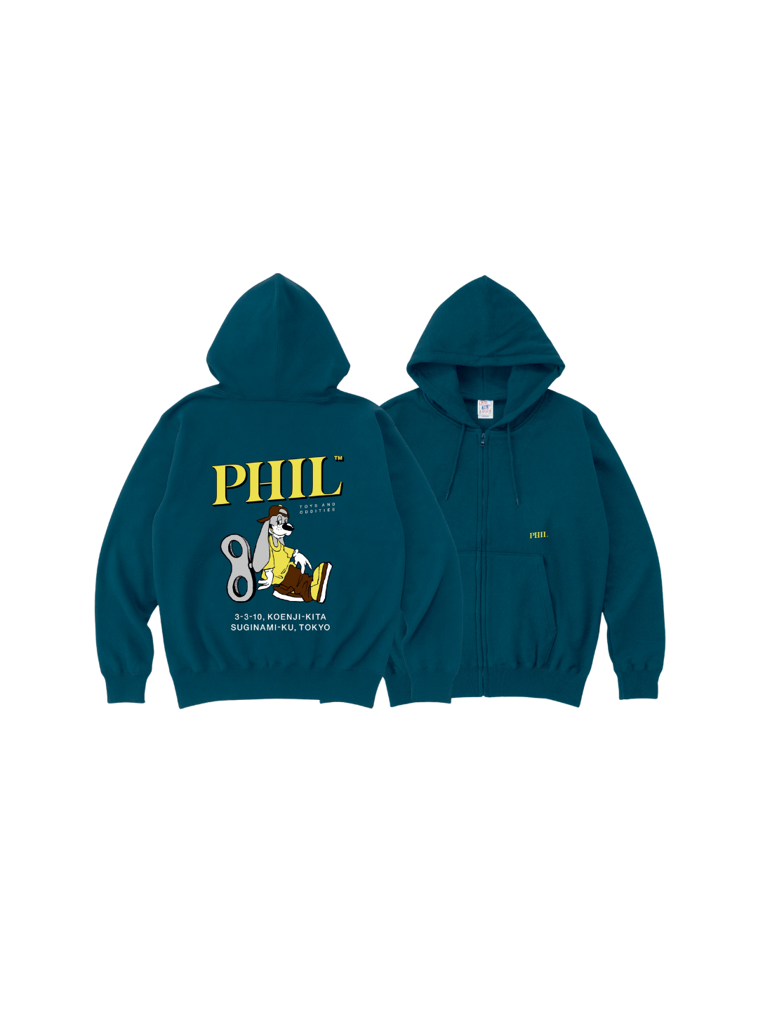 PHIL ZIP UP HOODIE・NAVY