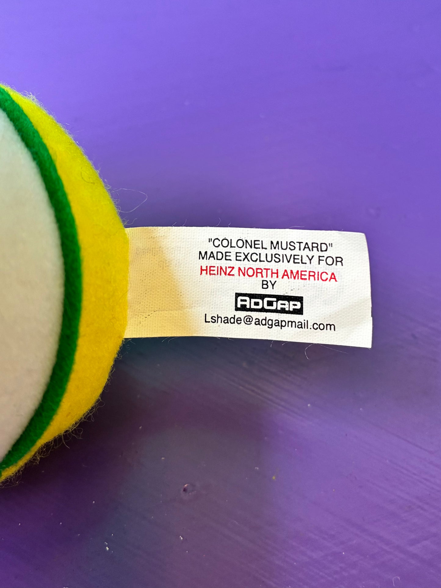 Heinz・57 Pourable Mustard・Plush / ハインツ・マスタード・ぬいぐるみ