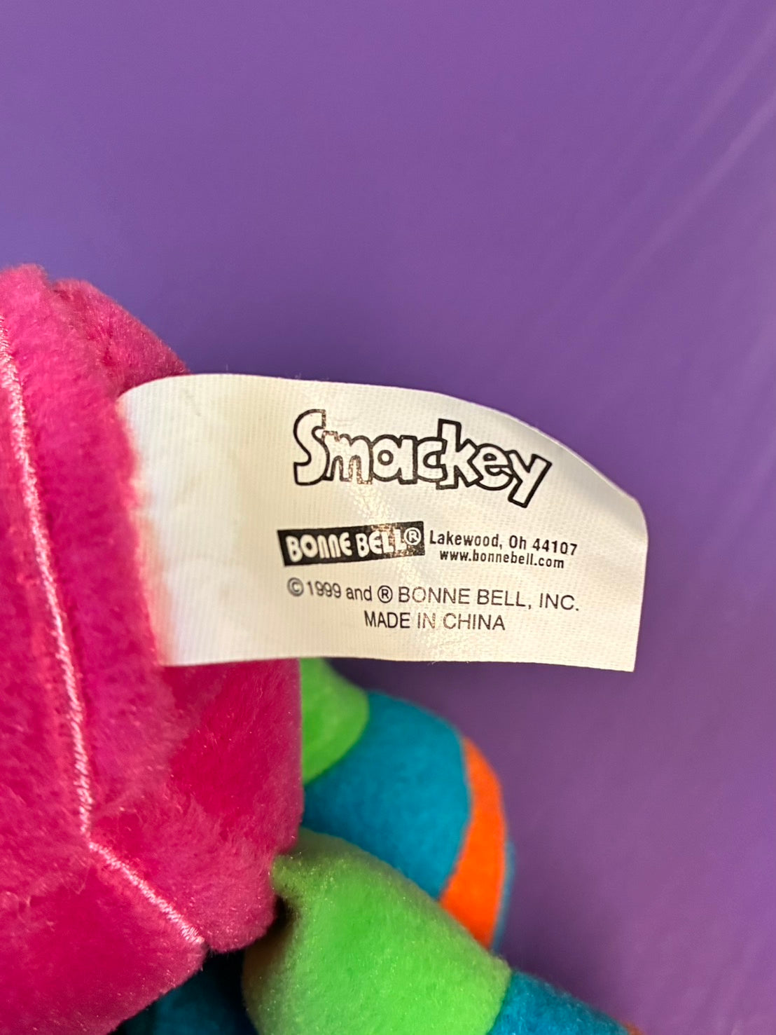 1999・Bonne Bell・Smackey the Lip Smacker・Plush / ボンベル・スマッキー ザ リップスマッカー・ぬいぐるみ