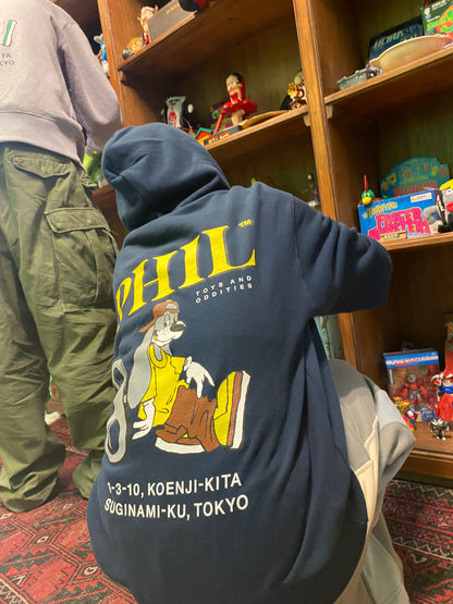 PHIL ZIP UP HOODIE・NAVY