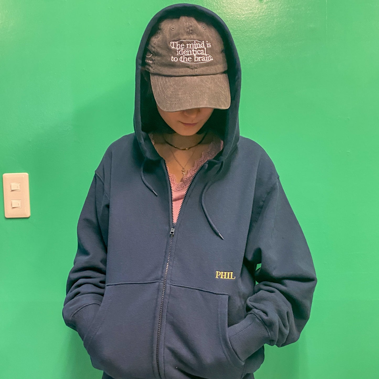 PHIL ZIP UP HOODIE・NAVY