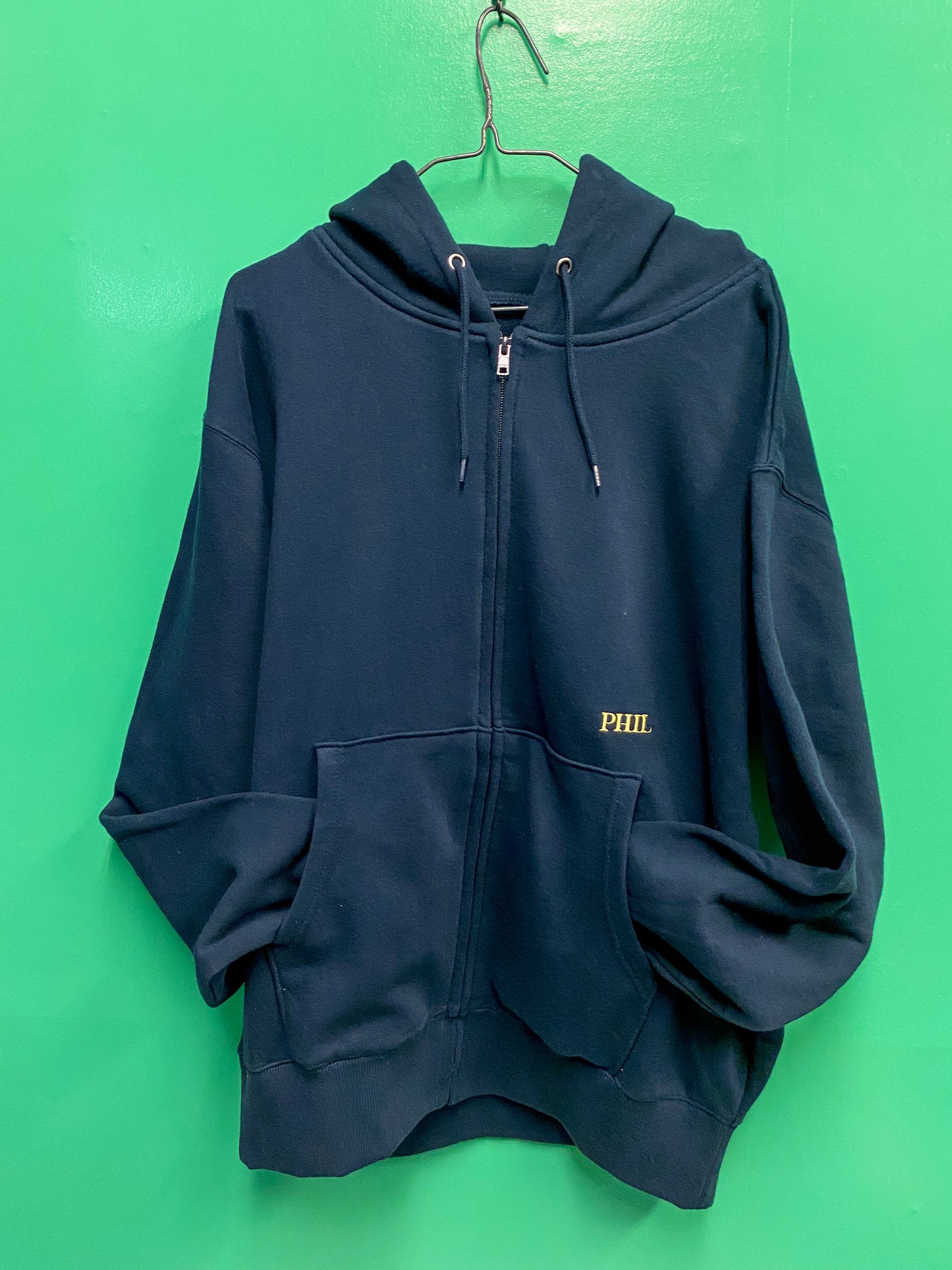 PHIL ZIP UP HOODIE・NAVY