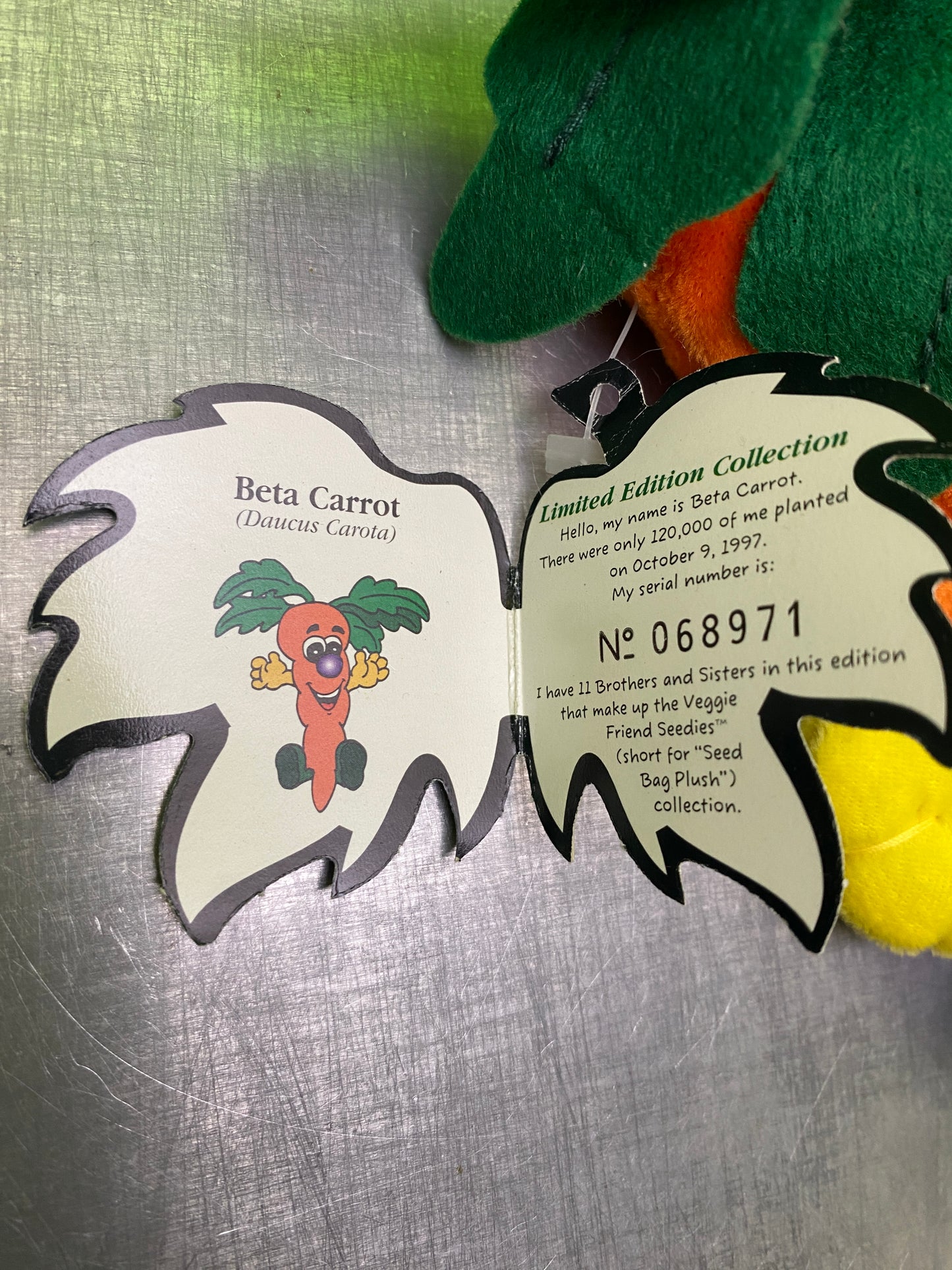 1990's・Veggie Friend Seedies・Beta Carrot・Beanbag Plush / ベジフレンズ・ニンジン・ぬいぐるみ